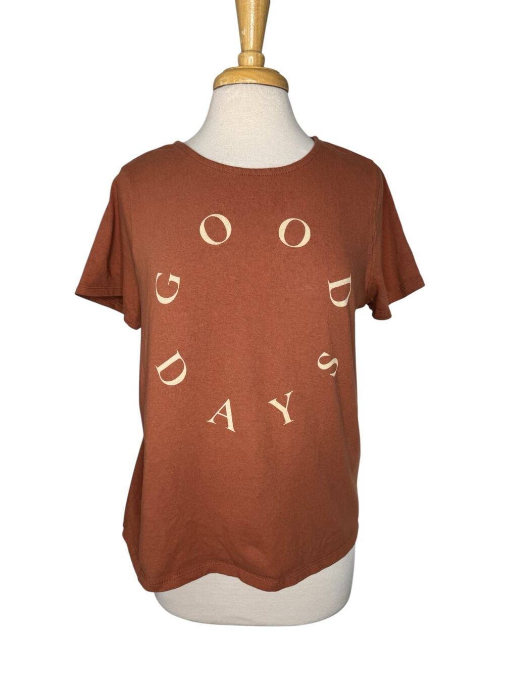 MADEWELL Good Days Shrunken Tee in Warm Umber Brown Size Medium Womens #NB325